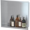 Jolitac 12"×12" Shower Niche Recessed Shower Caddy Insert, Brushed Stainless Steel, Square Shower Niche Bathroom Shelf, Shampoo Wall Niche Insert for Products Organizer Storage