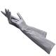 Long Leather Gloves Women Winter Sheepskin Women's Long Gloves Light grey 6.5