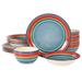 Gibson Home Rainbow 12 Piece Hand-Painted Stoneware Dinnerware Set - Ceramic/Earthenware/Stoneware in Blue | Wayfair 136939.12R