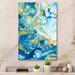 Mercer41 Classic Blue Gold Marble Canvas in Blue/Green/Yellow | 20 H x 12 W x 1 D in | Wayfair F5844368D97A4F32ABA224F74887815D