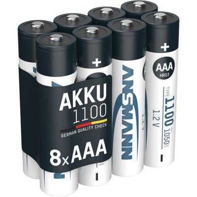Akku aaa, 8 Stück Typ 1100 mAh (min. 1050 mAh) NiMH 1,2 v - Ansmann Image