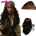Chapeau d'Halloween de Capitaine de Pirate Jack Sparrow pour Homme Adulte Perruques Pirates des