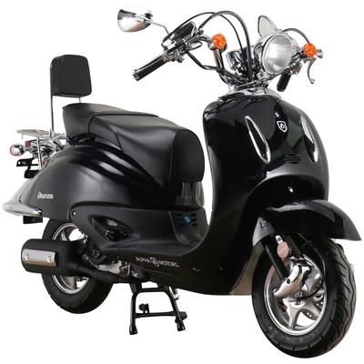 Motorroller ALPHA MOTORS "Retro Firenze", schwarz (schwarz, schwarz), Motorroller & Mofas, 85 km/h, im Retro-Look, B:88c