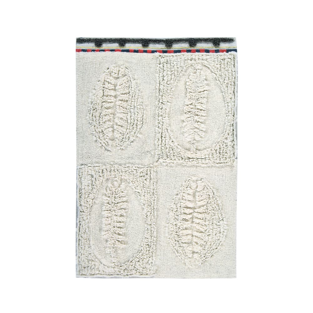 Tapis lavable en laine beige 120x80