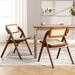 Fully Assembled Cane Folding Dining Chair, Wood Stackable Side Chair - 32.68" H x 20.5" W x 20.08"D