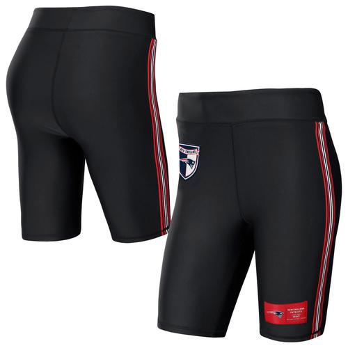 Damenbekleidung von Erin Andrews Schwarze Biker-Shorts der New England Patriots