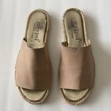 Anthropologie Shoes | Anthropologie Maypol Suede Band Espadrille Slides | Color: Cream/Tan | Size: 10