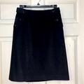 J. Crew Skirts | J Crew Never Worn Black Wool Skirt Fully Lined. Flattering Buttons At Pockets. | Color: Black | Size: 0