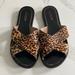 J. Crew Shoes | J.Crew Animal Leopard Print Calf Hair Slide On Flat Sandals Size 7 | Color: Brown/Tan | Size: 7