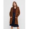 Longstrickjacke ONLY "ONLJADE L/S CARDIGAN KNT NOOS", Damen, Gr. XS (34), braun (ginger bread melange), Grobstrick, Obermaterial: 81% Polyacryl, 19% Polyester, meliert, casual, ca. Mitte Oberschenkel, Langarm, Strickjacken
