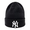 Strickmütze NEW ERA "NEW YORK YANKEES", Herren, schwarz-weiß (schwarz, weiß), Strick, Kunstfaser, unifarben, sportlich, Mützen