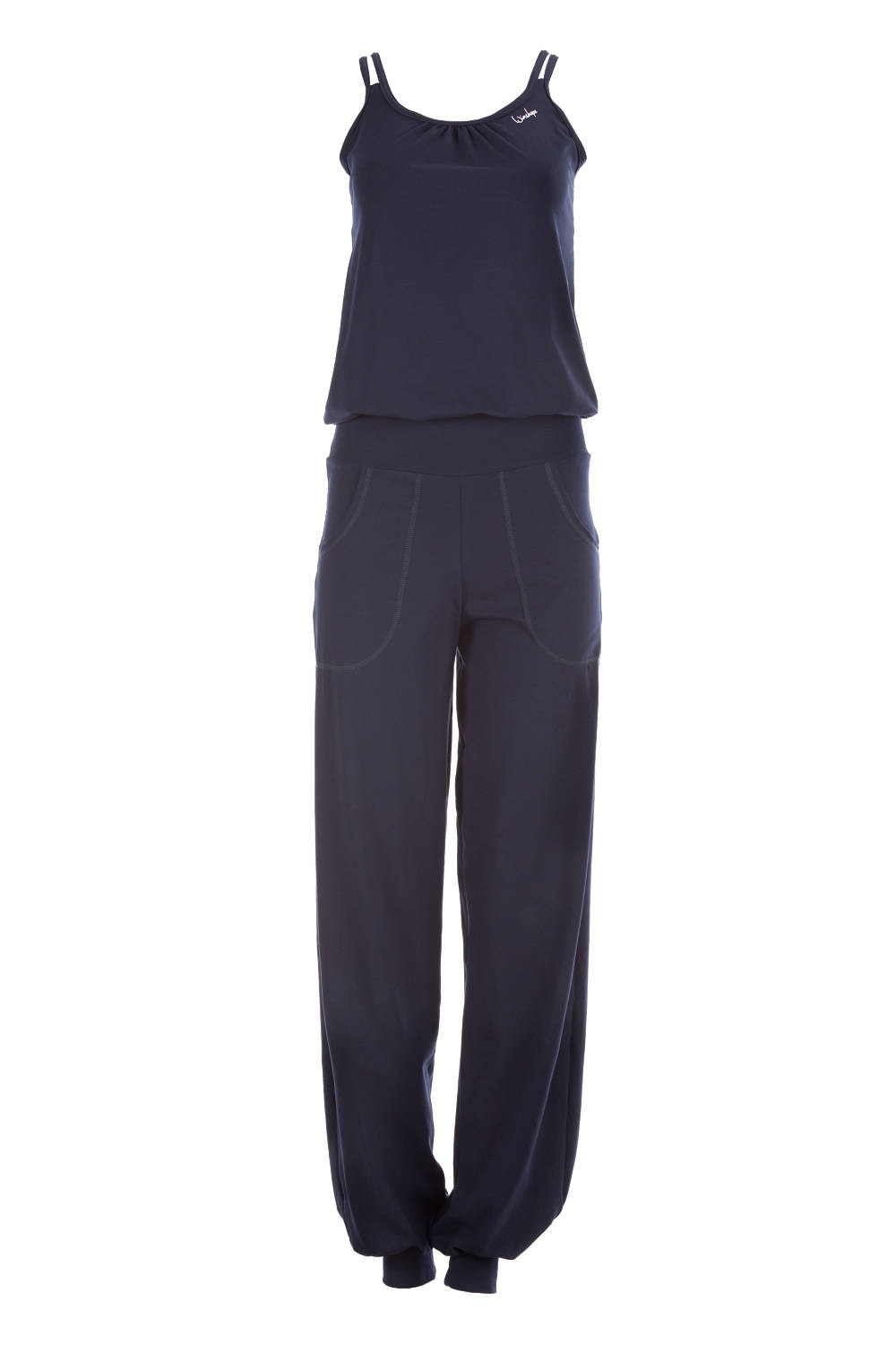 Jumpsuit WINSHAPE "WJS1", Damen, Gr. M, Normalgrößen, blau (night blau), 90% Baumwolle, 10% Elasthan, Overalls Jumpsuit