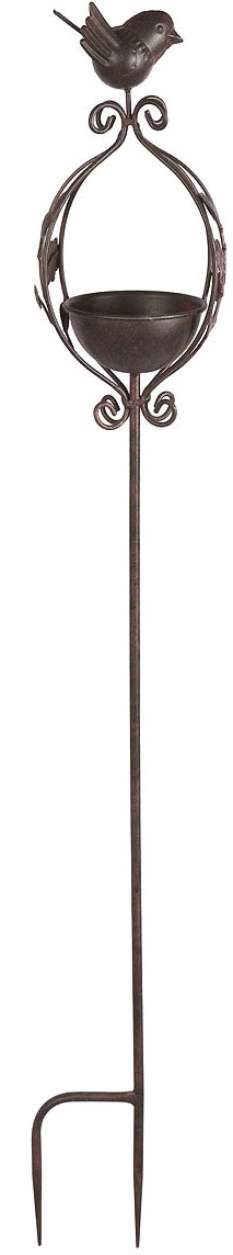 Vogeltränke AMBIENTE HAUS "Vogelbad - Stecker 100cm", braun (antikbraun), B:15cm H:100cm T:11cm, Eisen, Haustiertränken