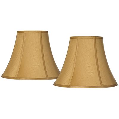 Coppery Gold Fabric Set of 2 Bell Shades 7x14x10.5...