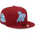 Men's New Era Cardinal Oakland Athletics 40th Anniversary Air Force Blue Undervisor 59FIFTY Fitted Hat