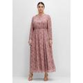Abendkleid SHEEGO "Große Größen" Gr. 56, Normalgrößen, rosa (rosé gemustert) Damen Kleider Maxikleid Sommerkleid Langarm