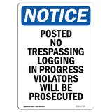 SignMission Posted No Trespassing Logging Sign Plastic in Black/Blue | 24 H x 18 W x 0.1 D in | Wayfair OS-NS-A-1824-V-17729