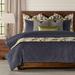 Smithsonian Pleated Velvet Blue Stone Duvet Cover & Insert Set Polyester/Polyfill/Velvet in Blue/Gray | Wayfair FLBL-XDUCK10