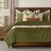 Smithsonian Pleated Velvet Olive Duvet Cover & Insert Set Polyester/Polyfill/Velvet in Green | Twin Duvet Cover + 1 Sham + 2 Pillows | Wayfair