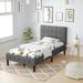 Costway Twin Upholstered Bed Frame Button Tufted Headboard Mattress