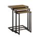Set of 3 Brown and Black Nesting Tables with Mango Wood Top 23.5"