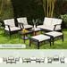 Gymax 7PCS Rattan Patio Conversation Sofa Furniture Set w/ Cushions &