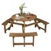 Costway 6-person Round Wooden Picnic Table Outdoor Table w/ Umbrella - See Details