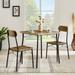 VECELO Dining Table Set, Kitchen Table with 4 Chairs, Metal and Wood Rectangular 5-Piece Dining Table