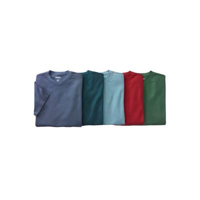 Men’s Big & Tall 5-pack Cotton Crewneck Undershirts by KingSize in Assorted Colors (Size 6XL)