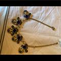 J. Crew Jewelry | Jcrew Gem Necklace Navy Blue Gold | Color: Blue/Tan | Size: Os