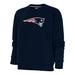 Women's Antigua Navy New England Patriots Victory Crewneck Chenille Pullover Sweatshirt