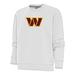 Women's Antigua White Washington Commanders Victory Crewneck Chenille Pullover Sweatshirt