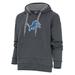 Women's Antigua Charcoal Detroit Lions Victory Chenille Pullover Hoodie