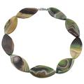 TreasureBay FAB Women's Chunky Natural Agate Gemstone Necklace (Dark Green)