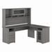 Bush Furniture Cabot 72W L Shaped Computer Desk with Hutch and Storage in Modern Gray - Bush Furniture CAB073MG
