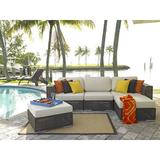 Hokku Designs Daltan 5 Piece Sectional Seating Group w/ Sunbrella Cushions in Brown | Outdoor Furniture | Wayfair FE89C613666C4FE3A32B1816D256E491