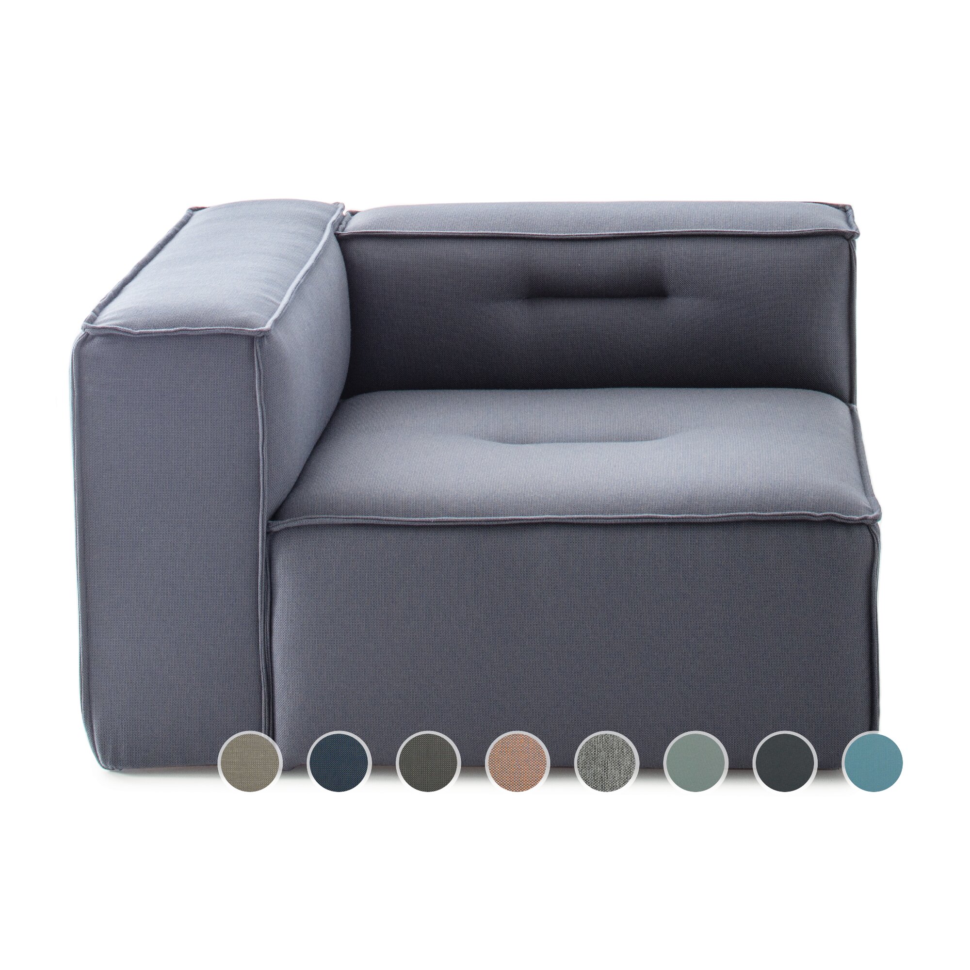 Sitting Bull »numberONE« Sofa Grundelement links Armlehne hoch PG3 MICHELANGELO 618 grau