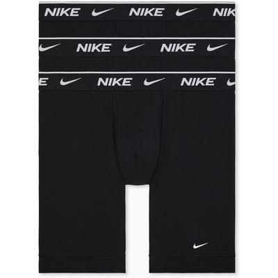Boxer NIKE UNDERWEAR "BOXER BRIEF LONG 3PK", Herren, Gr. L, schwarz, Jersey, Obermaterial: 95% Baumwolle, 5% Elasthan, unifarben, kontrastfarbene Details, körpernah, Unterhosen, mit Logo-Elastikbund Image