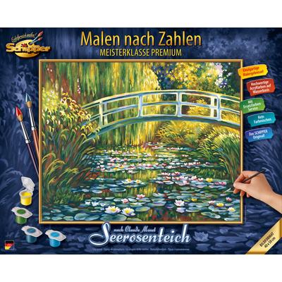 Malen nach Zahlen SCHIPPER "Meisterklasse Premium - Seerosenteich nach Claude Monet (1840-1926)", bunt, Malvorlagen, KinderB:50cm H:40cm, Made in Germany, B:50cm H:40cm Image