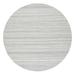 Shahbanu Rugs Platinum Gray and Cream Modern Design Thick and Plush Plain Hand Loomed Undyed Natural Wool Round Rug (8' x 8')