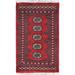 Shahbanu Rugs Deep and Rich Red Hand Knotted Mori Bokara Geometric Medallions Design Natural Wool Mat Oriental Rug (2' x 3'4")