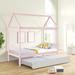 Twin house bed with twin trundle