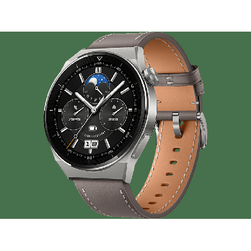 HUAWEI Watch GT 3 Pro 46 mm Smartwatch Titanium Echtleder, 140-210 mm, Titanium/Grey