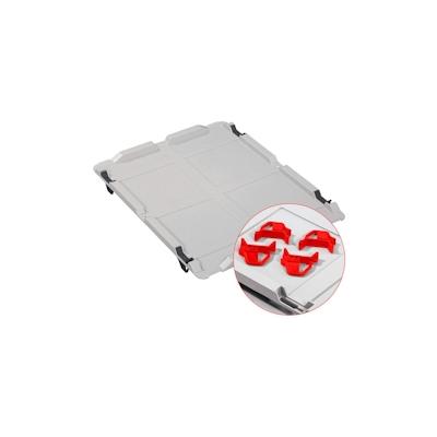 PROREGAL 10x Auflagedeckel Set Eurobox NextGen mit 4 roten Schiebeschnappverschlüssen | BxT 30x40 | Eurobehälter Image