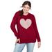 Plus Size Women's Love Ellos Sweater by ellos in Rich Burgundy Oyster Grey (Size 38/40)