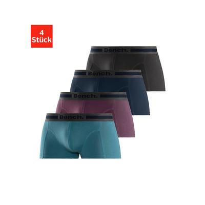 Hipster BENCH., Herren, Gr. XXL, bunt (blau, bordeaux, anthrazit, petrol), Jersey, Obermaterial: 95% Baumwolle, 5% Elasthan, unifarben, körpernah, Unterhosen Hipster-Panty, knapp sitzende Boxershorts aus Baumwollmischung Image
