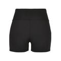 Stoffhose URBAN CLASSICS "Damen Ladies High Waist Short Cycle Hot Pants" Gr. M, US-Größen, schwarz (black) Damen Hosen High-Waist-Hosen