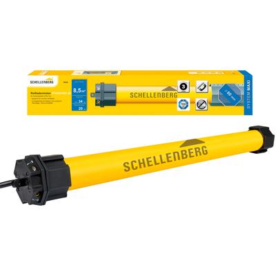 Rollladenmotor SCHELLENBERG "Standard, Rohrmotor mit mechanischer Endlageneinstellung", gelb, B:6,5cm L:48,5cm Ø:4,5cm, 