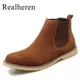 StephanMen-Bottes en cuir de haute qualité pour hommes chaussures décontractées noir marron