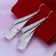 Boucles d'oreilles triangulaires rétro pour femmes belles boucles d'oreilles couleur argent pour